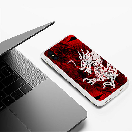 Чехол iPhone XS Max матовый Chinese Dragon / 3D-Белый – фото 3