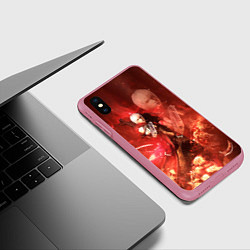 Чехол iPhone XS Max матовый Молодой Данте, цвет: 3D-малиновый — фото 2