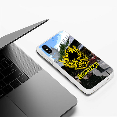 Чехол iPhone XS Max матовый SAMURAI & CYBERPUNK 2077 / 3D-Белый – фото 3