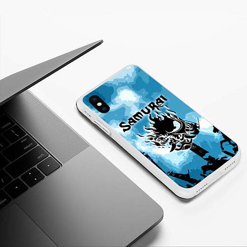 Чехол iPhone XS Max матовый SAMURAI KING 2077 / 3D-Белый – фото 3