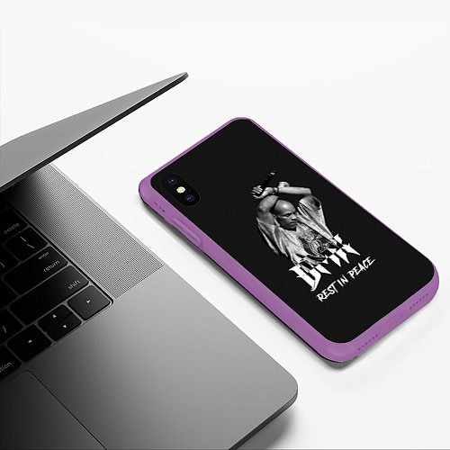 Чехол iPhone XS Max матовый Rest in Peace Legend DMX / 3D-Фиолетовый – фото 3