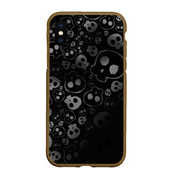 Чехол iPhone XS Max матовый ART SKULL