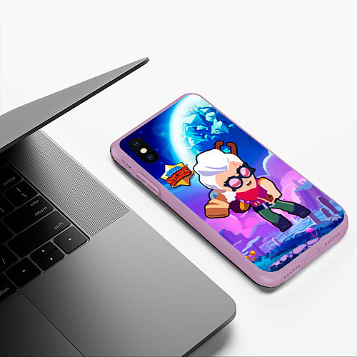 Чехол iPhone XS Max матовый Белль Belle Brawl Stars / 3D-Сиреневый – фото 3