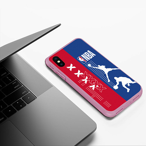 Чехол iPhone XS Max матовый NBA / 3D-Розовый – фото 3