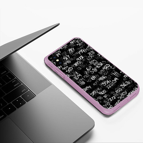 Чехол iPhone XS Max матовый Минус семь / 3D-Сиреневый – фото 3