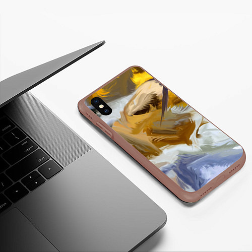 Чехол iPhone XS Max матовый FET / 3D-Коричневый – фото 3