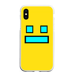 Чехол iPhone XS Max матовый Geometry Dash: Smile, цвет: 3D-белый