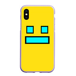 Чехол iPhone XS Max матовый Geometry Dash: Smile, цвет: 3D-светло-сиреневый