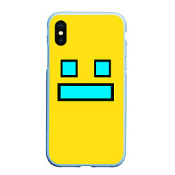 Чехол iPhone XS Max матовый Geometry Dash: Smile, цвет: 3D-голубой