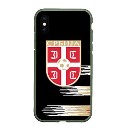 Чехол iPhone XS Max матовый Сборная Сербии, цвет: 3D-темно-зеленый