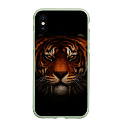 Чехол iPhone XS Max матовый TIGER, цвет: 3D-салатовый