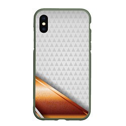 Чехол iPhone XS Max матовый 3D WHITE & GOLD ABSTRACT, цвет: 3D-темно-зеленый