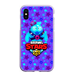 Чехол iPhone XS Max матовый Brawl Stars Blue, цвет: 3D-светло-сиреневый