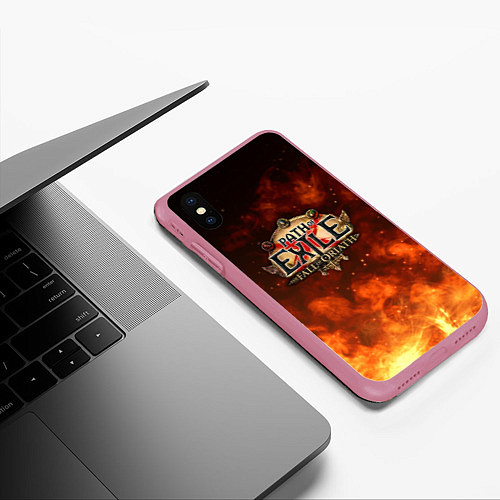 Чехол iPhone XS Max матовый Path of Exile Logo Путь изгнанника Лого Z / 3D-Малиновый – фото 3