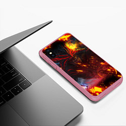 Чехол iPhone XS Max матовый Path of Exile Fire Demon Z, цвет: 3D-малиновый — фото 2