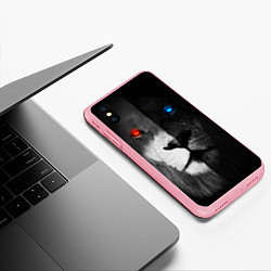 Чехол iPhone XS Max матовый ЛЕВ - НЕОНОВЫЕ ГЛАЗА, цвет: 3D-баблгам — фото 2
