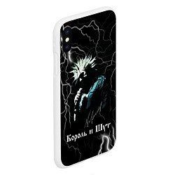 Чехол iPhone XS Max матовый Король и Шут: молния, цвет: 3D-белый — фото 2