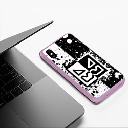 Чехол iPhone XS Max матовый Geometry Dash: Black, цвет: 3D-сиреневый — фото 2
