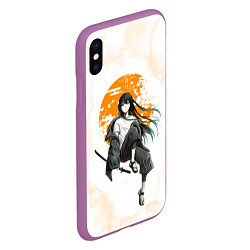 Чехол iPhone XS Max матовый Муичиро Токито Kimetsu no Yaiba, цвет: 3D-фиолетовый — фото 2