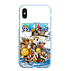 Чехол iPhone XS Max матовый ONE PIECE ВАН ПИС МОРЕ, цвет: 3D-голубой