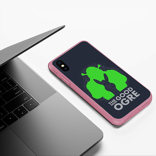 Чехол iPhone XS Max матовый Shrek: Im good ogre / 3D-Малиновый – фото 3