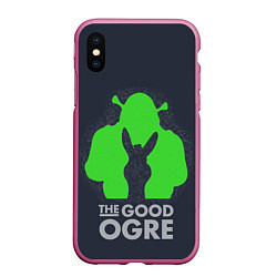 Чехол iPhone XS Max матовый Shrek: Im good ogre, цвет: 3D-малиновый