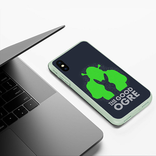 Чехол iPhone XS Max матовый Shrek: Im good ogre / 3D-Салатовый – фото 3