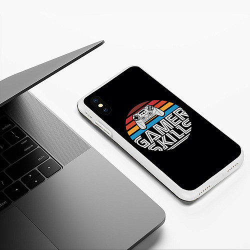 Чехол iPhone XS Max матовый GAMER SKILLS / 3D-Белый – фото 3