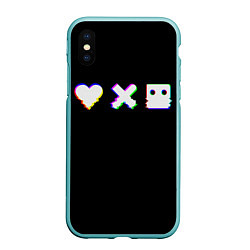 Чехол iPhone XS Max матовый Love Death and Robots Glitch, цвет: 3D-мятный