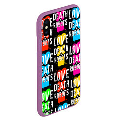 Чехол iPhone XS Max матовый ЛЮБОВЬ СМЕРТЬ И РОБОТЫ УЗОР, цвет: 3D-фиолетовый — фото 2