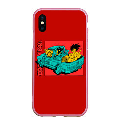 Чехол iPhone XS Max матовый Old Dragon Ball, цвет: 3D-розовый