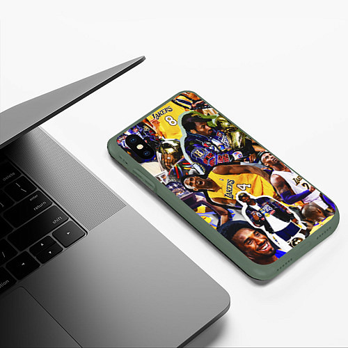 Чехол iPhone XS Max матовый КОБИ БРАЙАНТ KOBE BRYANT / 3D-Темно-зеленый – фото 3