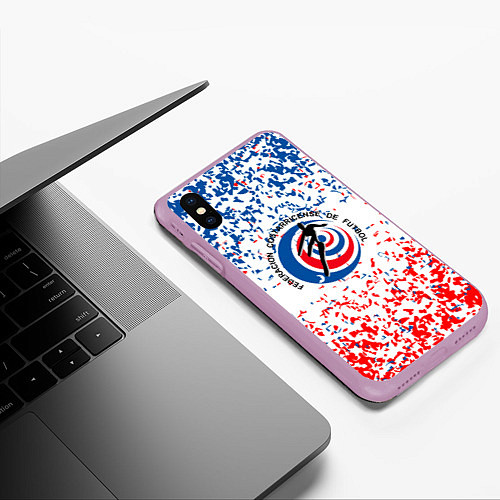 Чехол iPhone XS Max матовый Сборная Коста-Рики / 3D-Сиреневый – фото 3