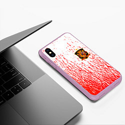 Чехол iPhone XS Max матовый Сборная Испании, цвет: 3D-сиреневый — фото 2