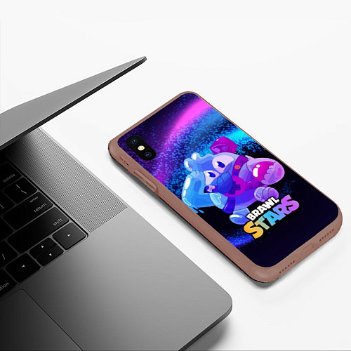 Чехол iPhone XS Max матовый Сквик Squeak Brawl Stars / 3D-Коричневый – фото 3