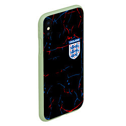 Чехол iPhone XS Max матовый Сборная Англии, цвет: 3D-салатовый — фото 2