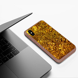 Чехол iPhone XS Max матовый Сусальное золото, цвет: 3D-коричневый — фото 2