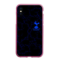 Чехол iPhone XS Max матовый Tottenham, цвет: 3D-малиновый