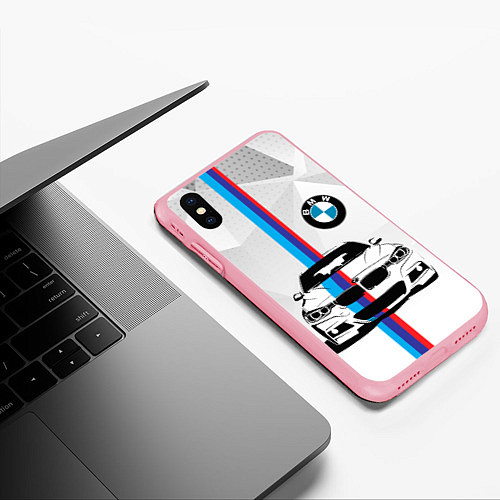 Чехол iPhone XS Max матовый BMW БМВ M PERFORMANCE / 3D-Баблгам – фото 3