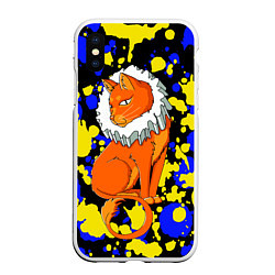 Чехол iPhone XS Max матовый Кот аристократ, цвет: 3D-белый