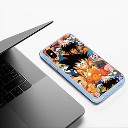 Чехол iPhone XS Max матовый Dragon Ball главные герои, цвет: 3D-голубой — фото 2