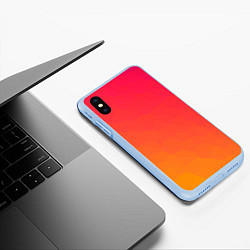 Чехол iPhone XS Max матовый Градиент заря, цвет: 3D-голубой — фото 2