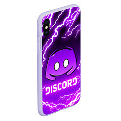 Чехол iPhone XS Max матовый DISCORD ДИСКОРД МОЛНИЯ, цвет: 3D-светло-сиреневый — фото 2