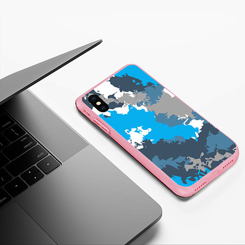 Чехол iPhone XS Max матовый Камуфляж ледяной / 3D-Баблгам – фото 3