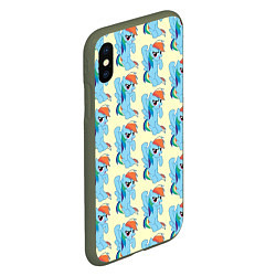 Чехол iPhone XS Max матовый Rainbow Dash, цвет: 3D-темно-зеленый — фото 2