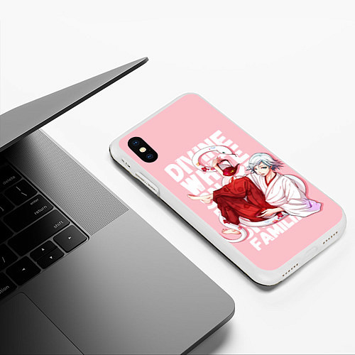 Чехол iPhone XS Max матовый Divine white snake / 3D-Белый – фото 3