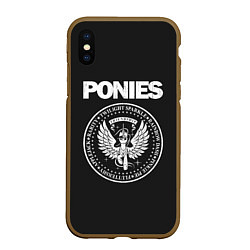 Чехол iPhone XS Max матовый Pony x Ramones, цвет: 3D-коричневый