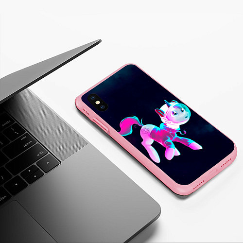 Чехол iPhone XS Max матовый Пони в космосе / 3D-Баблгам – фото 3