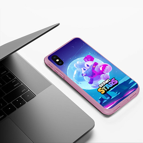 Чехол iPhone XS Max матовый Сквик Squeak Brawl Stars / 3D-Розовый – фото 3