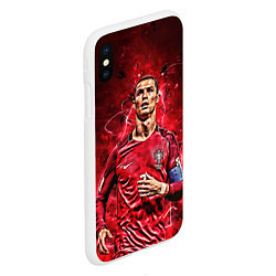Чехол iPhone XS Max матовый Cristiano Ronaldo Portugal, цвет: 3D-белый — фото 2